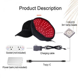 Cappello con Luce Rossa a 108 LED per Benessere dei Capelli e del Cuoio Capelluto