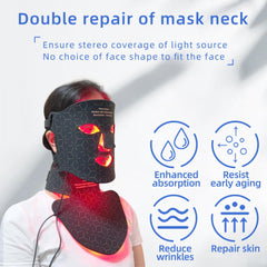 Maschera In Silicone A LED Con 4 Colori Per Viso E Collo – Trattamento Completo Anti-Invecchiamento Per Rassodamento E Schiarimento Con 480 Luci LED