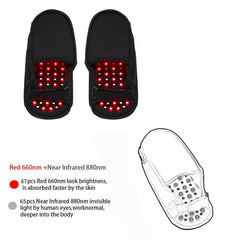 Pantofole Mediche per Terapia con Luce Rossa e Infrarossa a Copertura Totale con 90LED, Per Un Sollievo Rapido Dal Dolore Ai Piedi Sempre e Ovunque