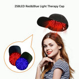 258 LED Cappello per Fototerapia LED Rosso e Blu – Ricrescita dei Capelli per Uomo e Donna, Design Senza Fili