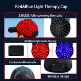 258 LED Cappello per Fototerapia LED Rosso e Blu – Ricrescita dei Capelli per Uomo e Donna, Design Senza Fili