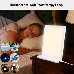 LED-Happy Light 1.0 – Lampada Multifunzione per Fototerapia SAD con 10 Suoni Bianchi Rilassanti, Lampada Simil-Sole 10000 Lux per Migliorare l’Umore