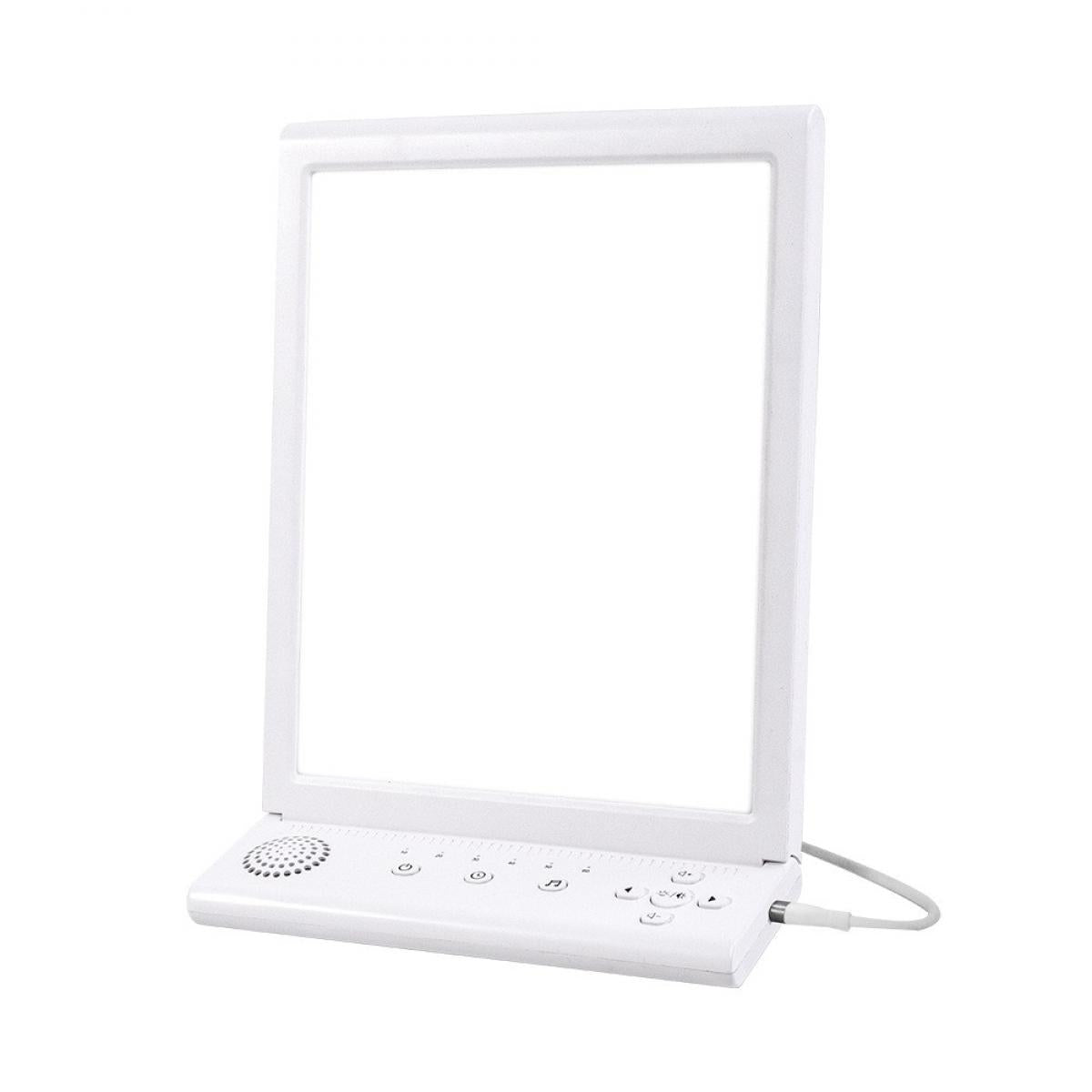 LED-Happy Light 1.0 – Lampada Multifunzione per Fototerapia SAD con 10 Suoni Bianchi Rilassanti, Lampada Simil-Sole 10000 Lux per Migliorare l’Umore