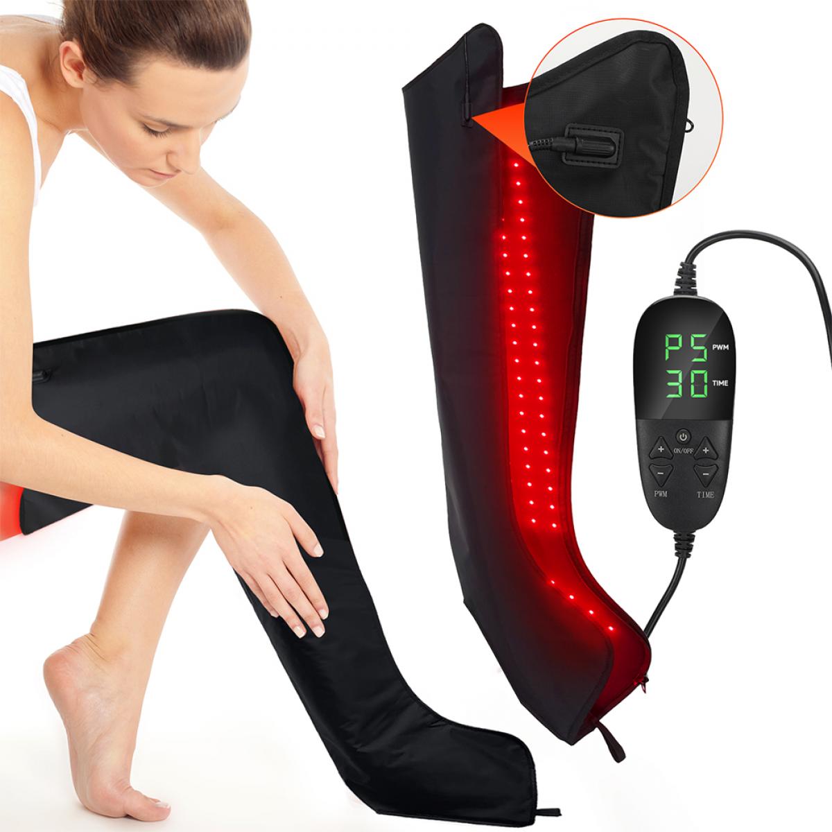 Stivali per fototerapia a luce rossa e infrarossa a 528 LED di qualità medica per gambe e piedi