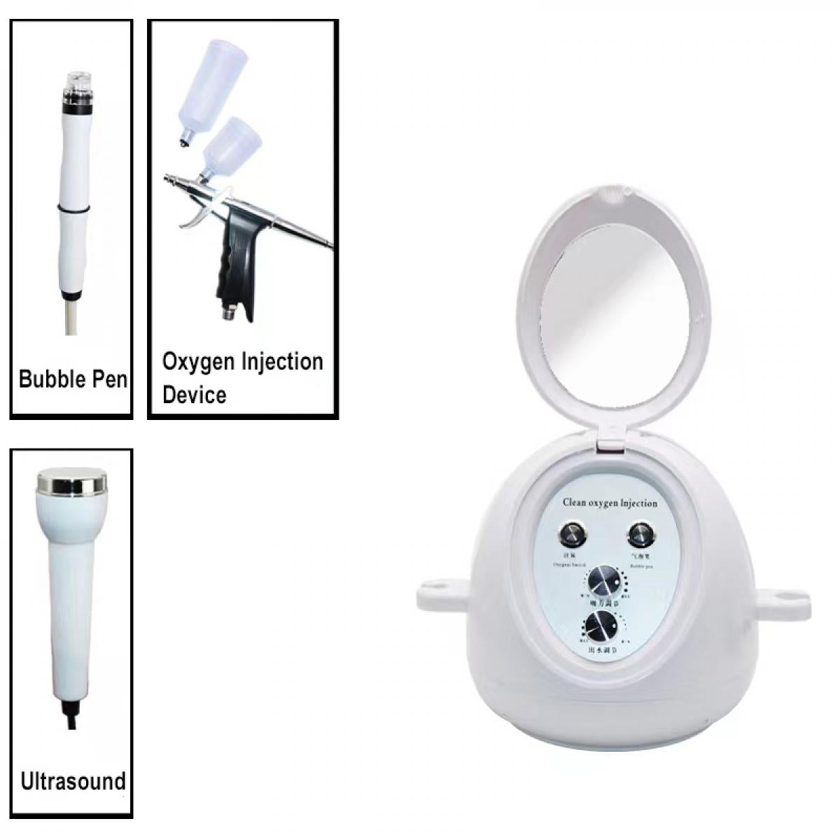 HOBA - FacialClean 3in1, Dispositivo Professionale per la Pulizia dei Pori del Viso con Microbolle, Idratazione, Rimozione dei Punti Neri e Infusione di Siero, Gestione Completa della Pelle, Risultati Spa a Casa