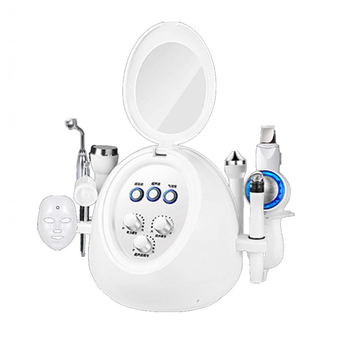 HOBA - FacialClean 8in1, Dispositivo Professionale per la Pulizia Profonda dei Pori con Microbolle, Idratazione Viso, Gestione Completa della Pelle, Rimozione Punti Neri e Infusione di Siero, Risultati Spa Professionali a Casa