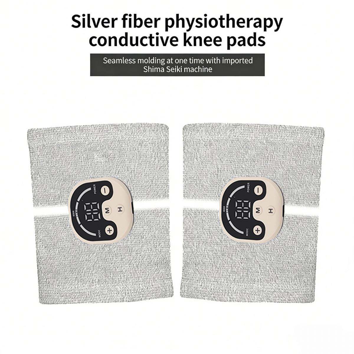 Ginocchiera EMS con Ioni d’Argento – Micro Elettrostimolatore per Ginocchio, Sollievo Mirato dal Dolore e Comfort Articolare, Fisioterapia Domestica