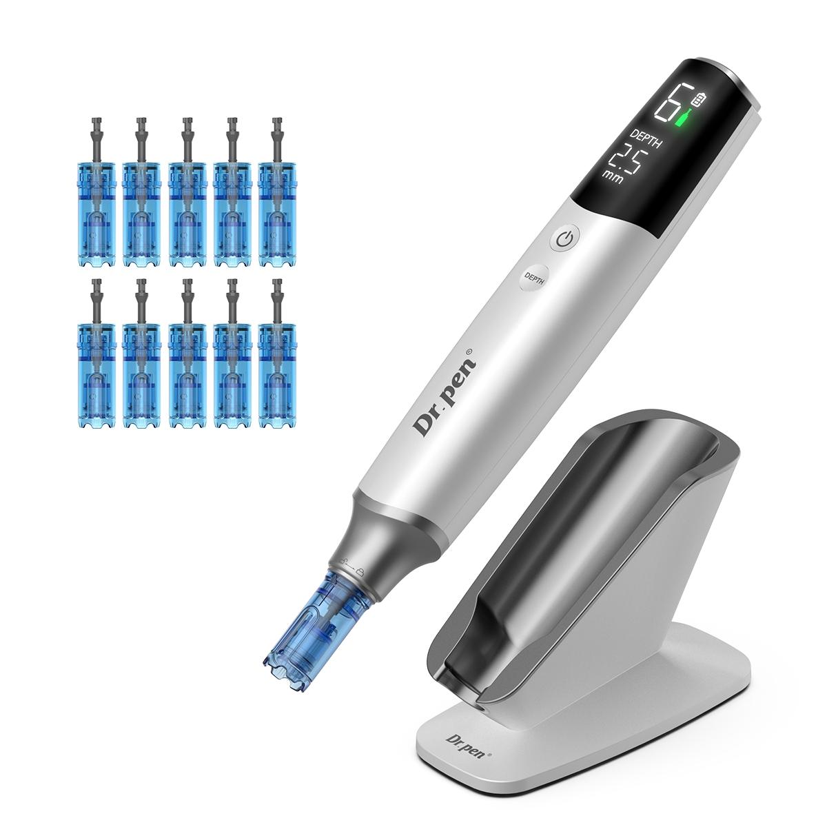 Dr. Pen M9 Dermapen Microneedling Professionale, Smart Auto-Adjust, con 10 Cartucce Ago, 18pin, 36pin, 42pin, Round Nano