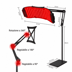 Pannello LED Professionale a 5 Lunghezze d’Onda 132 LED per Viso e Corpo, Riduce Acne, Stimola Collagene e Luminosità