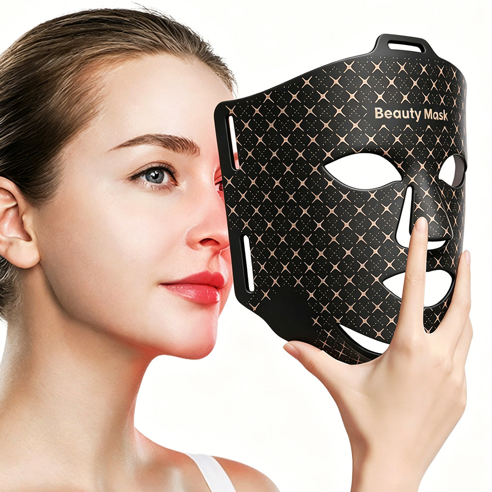 Maschera LED Viso in Silicone 8 Colori per Viso Completo, Linea Mandibolare, Rughe e Pelle Impura