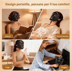 Maschera LED Viso in Silicone 8 Colori per Viso Completo, Linea Mandibolare, Rughe e Pelle Impura