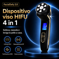 HIFU - FacialDefy 2.0, Dispositivo HIFU Portatile 4 in 1 a Ultrasuoni Microfocalizzati, Potenza Potenziata, Lifting Più Rapido, Risultati Visibili