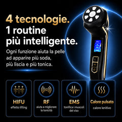HIFU - FacialDefy 2.0, Dispositivo HIFU Portatile 4 in 1 a Ultrasuoni Microfocalizzati, Potenza Potenziata, Lifting Più Rapido, Risultati Visibili