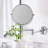 1X/10X Specchio per Trucco da Parete, 8" Specchio Cosmetico Bifacciale per Bagno, Girevole a 360° Estensibile, USB Ricaricabil