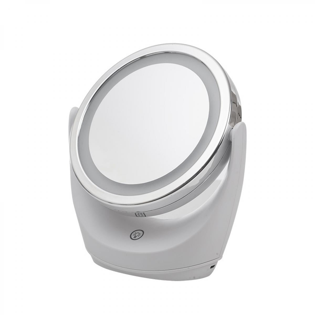 Specchio Cosmetico LED Doppia Faccia 1X/5X a Batteria