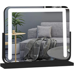 Specchio Da Trucco Grande 50*42cm Con Striscia LED, 3 Modalità Di Colore, Touch Intelligente, Luminosità Regolabile, Spina EU