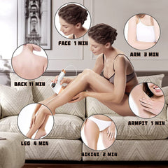 Epilazione Laser IPL Permanente Depilazione, Ghiaccio Indolore per Tutto il Corpo, 999999 Flash, 5 Livelli, Certificato FDA, EU Plug