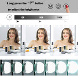 62 * 54 Cm Grande Specchio Hollywood Per Trucco, 17 Lampade LED Dimmerabili, 3 Modalità Di Colore, Smart Touch, Luminosità Regolabile, Alimentazione A Spina, Supporto Bianco
