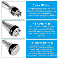 40K Macchina per Cavitazione RF 3in1, Dispositivo Dimagrante per la Scultura del Corpo, 3 Testine Massaggianti per Grasso Addominale, Vita, Braccia, Gambe, Glutei