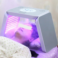 Dispositivo per la cura del viso con terapia a luce LED a 7 colori, 222 perle di luce, strumento di bellezza PDT a luce fotodinamica, pieghevole