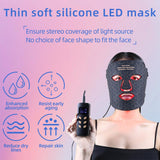 Maschera LED a 4 Colori con Terapia della Luce, 240 Perle di Luce, Strumento di Bellezza con Fototerapia, Ricaricabile tramite USB