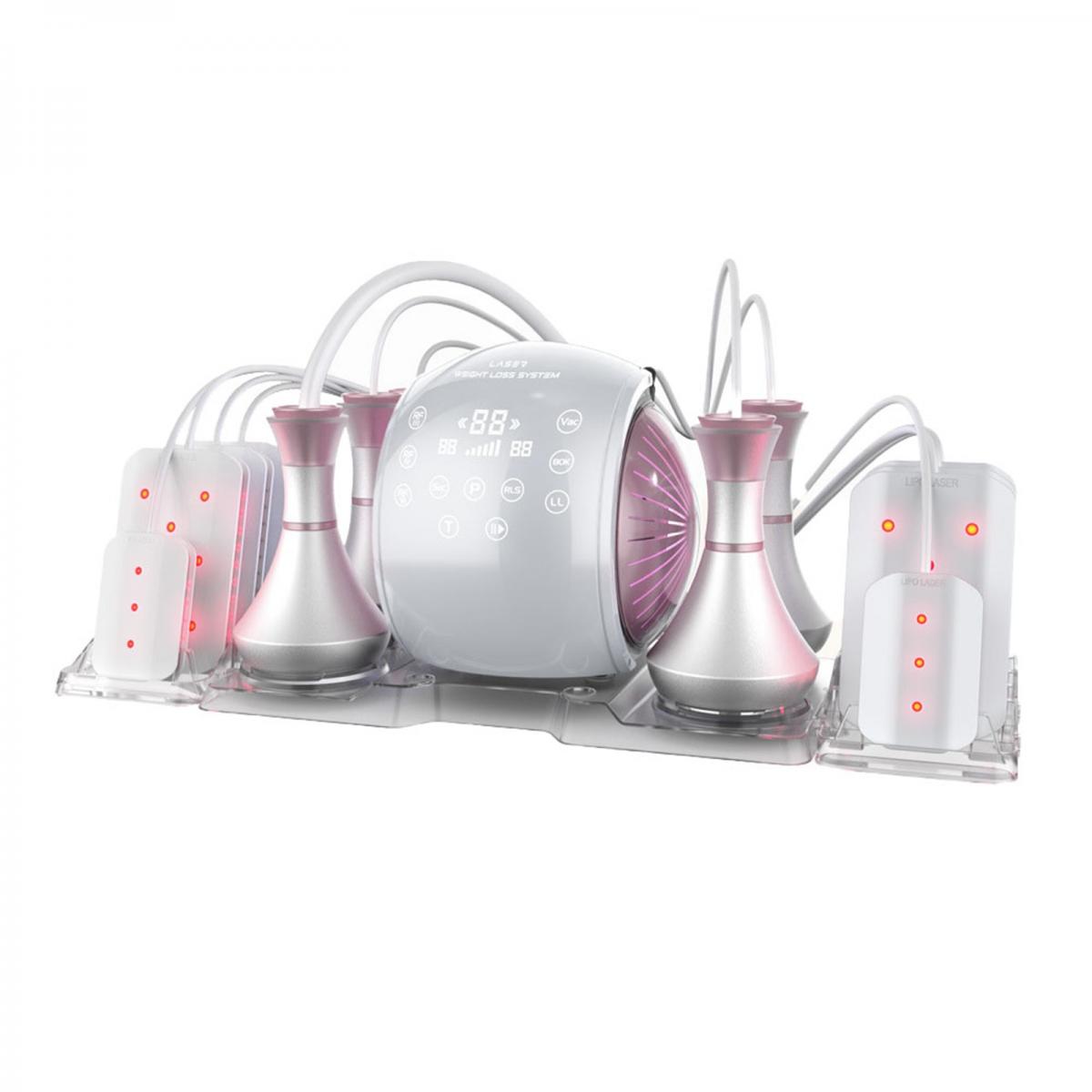 Sistema 6in1 80K RF Ultrasuoni Vakuum Cavitazione per Modellamento Corpo e Bruciagrassi, con Pad Lipolaser