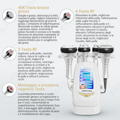 4in1 40K Radiofrequenza Ultrasuoni Cavitazione Macchina, Bruciare Grasso, Apparecchio Dimagrante del Corpo per Viso, Braccio, Vita, Pancia, Gamba