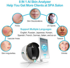 Dispositivo Intelligente per l'Analisi della Pelle del Viso, Display LCD da 21,5", 38 Milioni di Pixel, 8 Modalità di Analisi Spettrale, per Centri Estetici