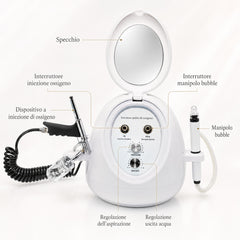 HOBA - FacialClean 3in1, Dispositivo Professionale per la Pulizia dei Pori del Viso con Microbolle, Idratazione, Rimozione dei Punti Neri e Infusione di Siero, Gestione Completa della Pelle, Risultati Spa a Casa