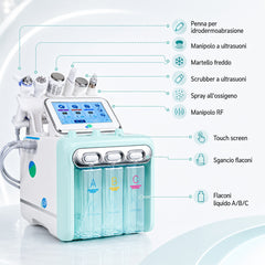 Macchina Professionale per Peeling Hydro Aqua, Microdermoabrasione, Rassodamento Viso BIO, Idratazione & Getto di Ossigeno Idraulico per Trattamenti Avanzati della Pelle e Anti-Aging