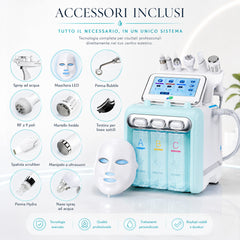 Macchina Professionale per Peeling Hydro Aqua, Microdermoabrasione, Rassodamento Viso BIO, Idratazione & Getto di Ossigeno Idraulico per Trattamenti Avanzati della Pelle e Anti-Aging