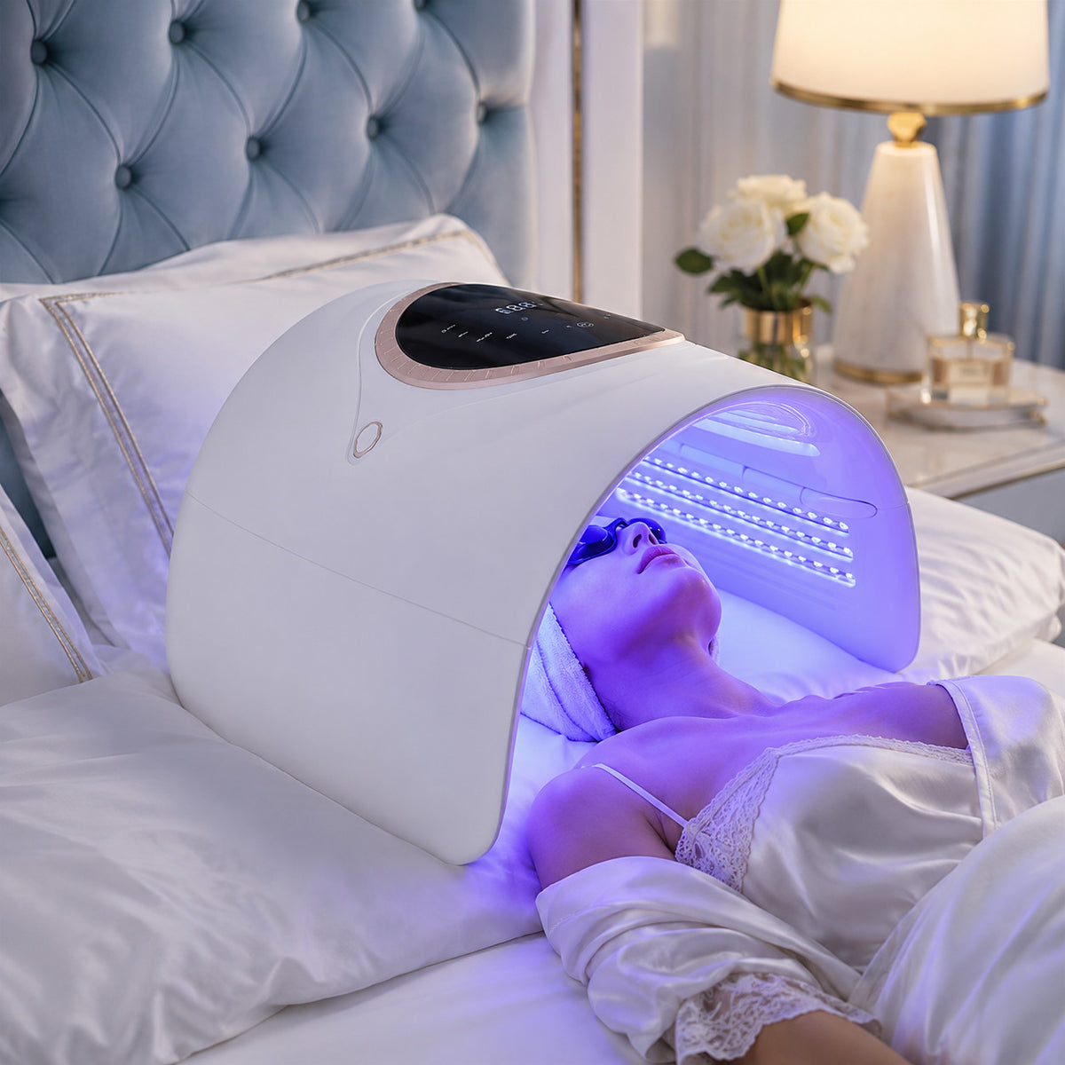 Dispositivo LED Fotodinamico a 4 Colori – Macchina Professionale per Fototerapia a Luce Rossa con Attacco EU, Anti-Acne, Ringiovanimento e Schiarimento della Pelle