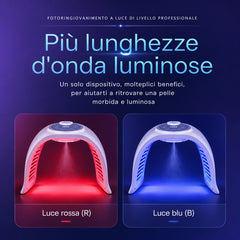 Dispositivo di Cura del Viso con Terapia LED a 7 Colori, 170 Perle di Luce con Nebulizzatore Nano, Strumento PDT Fotodinamico