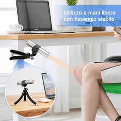 5 LED Luce Rossa E Blu Con Impulso Infrarosso – Per Il Sollievo Da Dolori Articolari E Muscolari, Design Compatto Ed Efficace – 5 Lunghezze D’Onda, Corpo In Acciaio Inox
