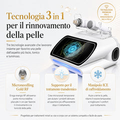 Dispositivo RF Microneedling Professionale Viso e Corpo con Martello Freddo – Radiofrequenza, Pori Dilatati, Rughe e Cicatrici da Acne