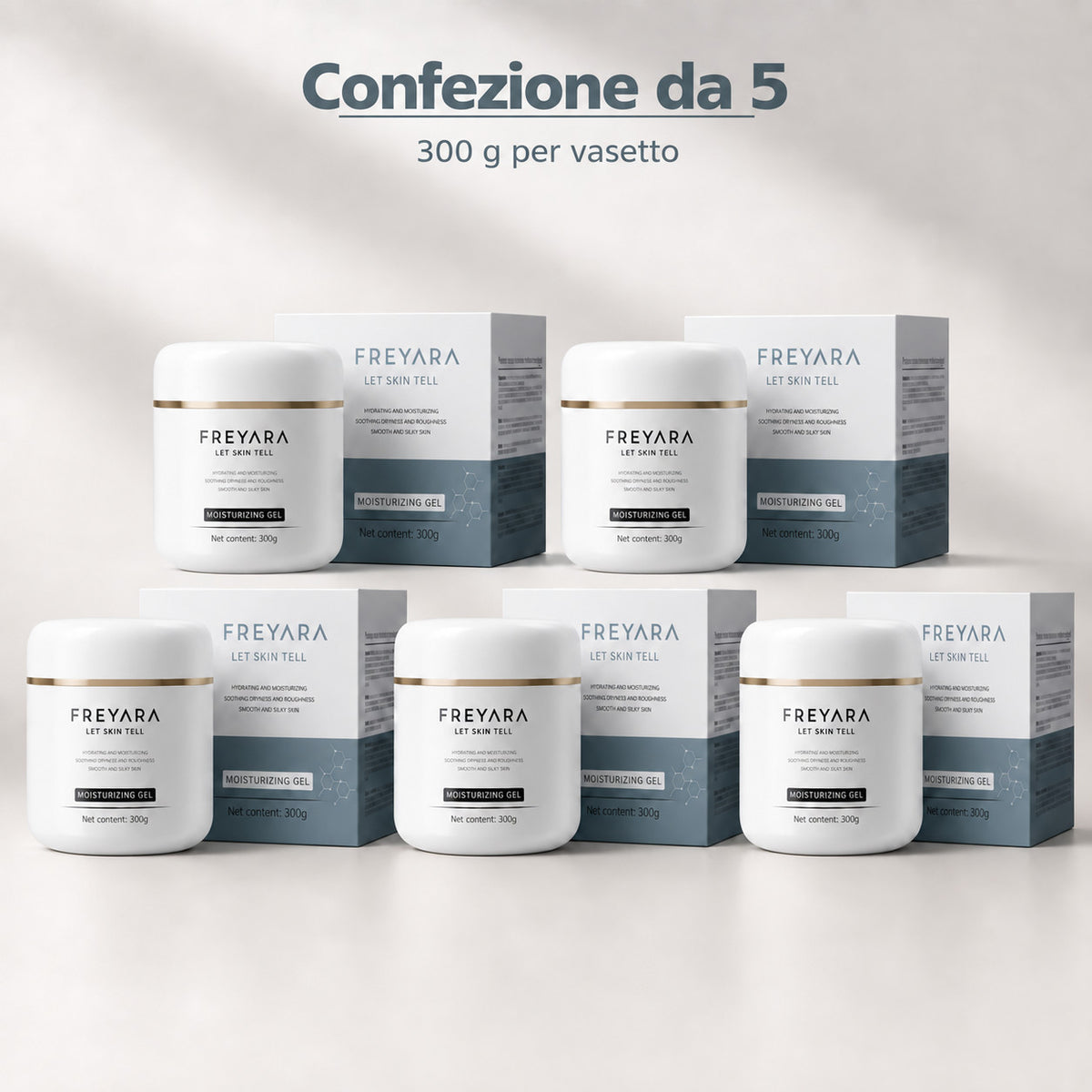 FREYARA Gel Idratante Conduttivo Aqualis Activator 300g * 5 per Dispositivi Beauty