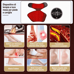LED-FeetRepair G33 – Dispositivo di Fototerapia a Luce Rossa e Infrarossi con 115 LED per Piede e Caviglia (Pezzo Singolo). Allevia Artrite, Distorsioni e Dolori Muscolari
