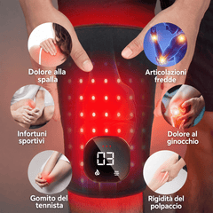 Fascia per Ginocchio a Luce Rossa 56 LED Senza Fili con Batteria 3000mAh – Allevia Artrite e Dolori Muscolari