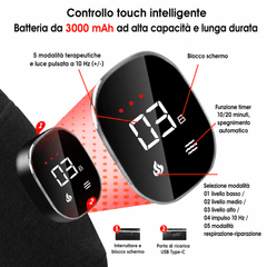 Fascia per Ginocchio a Luce Rossa 56 LED Senza Fili con Batteria 3000mAh – Allevia Artrite e Dolori Muscolari