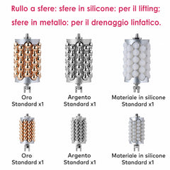 Inner Ball Roller Massaggiatore con 2 Manici – Terapia a Compressione e Micro-Vibrazione con LED Rosso e Blu per Rimodellamento Corpo, Drenaggio Linfatico, Riduzione Cellulite, Rilassamento Muscolare e Rassodamento della Pelle