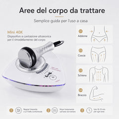 Mini 40K Ultrasuoni Cavitazione Brucia Grassi Corporeo Dispositivo di Scultura, Macchina per la Rimozione della Cellulite Rassodante della Pelle Massaggiatore per Rassodare e Modellare