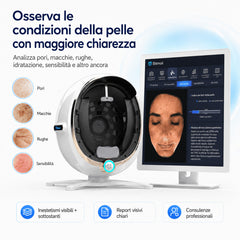 Dispositivo Intelligente per l'Analisi della Pelle del Viso, Display LCD da 21,5", 38 Milioni di Pixel, 8 Modalità di Analisi Spettrale, per Centri Estetici