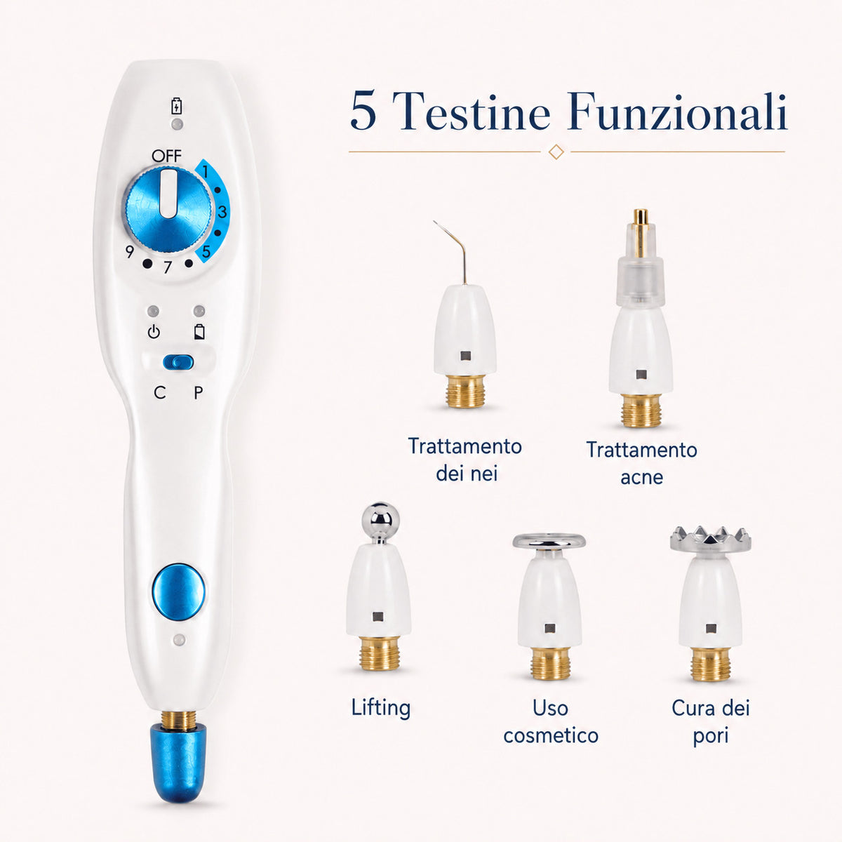 PM FacialPure 1.0 Premier Plasma Pen – Tecnologia per la cura della pelle multifunzionale per una pelle più chiara, tonica e sana