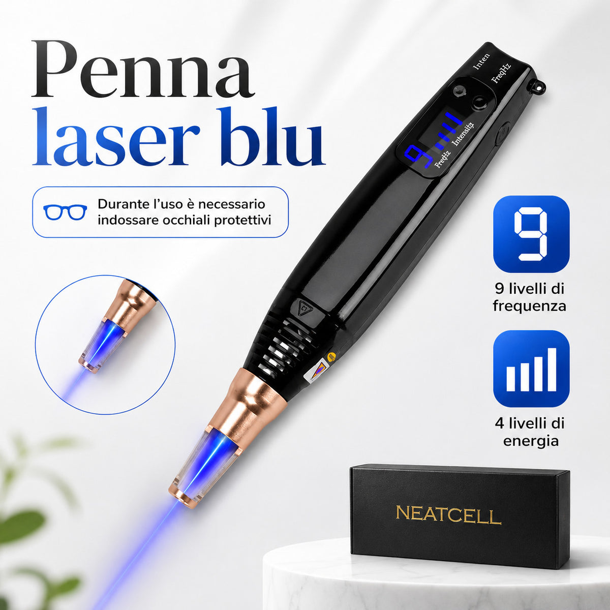 Penna Laser a Picosecondi FacialPure Lite con  Luce Blu – Anti Macchie e Lentiggini per il Viso