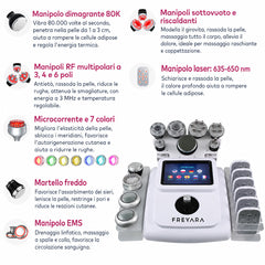 80K 11in1 Dispositivo RF Ultrasuoni Cavitazione con 6 Pad Lipolaser/EMS, Sistema Professionale per Modellamento del Corpo, Massaggiatore Anti-Cellulite per Salone e SPA