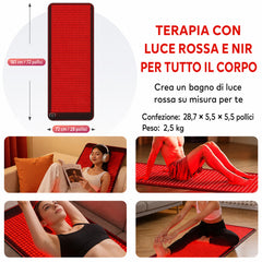FREYARA Tappetino Professionale per Fototerapia Corpo Intero 183 × 72 cm, 4 Colori, 1344 LED, per Cura della Pelle e Relax Muscolare