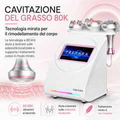 5in1 80K Radiofrequenza Macchina per Cavitazione, Sistema Ultrasuono per Modellamento Corpo, Massaggiatore per Bruciare Grasso e Combattere la Cellulite