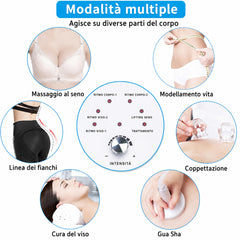 Macchina per Cupping a Vuoto con 24 Coppette in Acrilico, Massaggio per Corpo, Glutei e Seno, Ricarica tramite Spina
