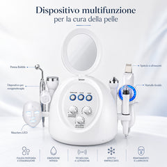 HOBA - FacialClean 8in1, Dispositivo Professionale per la Pulizia Profonda dei Pori con Microbolle, Idratazione Viso, Gestione Completa della Pelle, Rimozione Punti Neri e Infusione di Siero, Risultati Spa Professionali a Casa