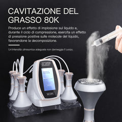 5in1 80K Radiofrequenza Cavitazione Macchina, Ultrasuono Modellante Corpo, Brucia Grassi Cellulite Massaggiatore Corpo